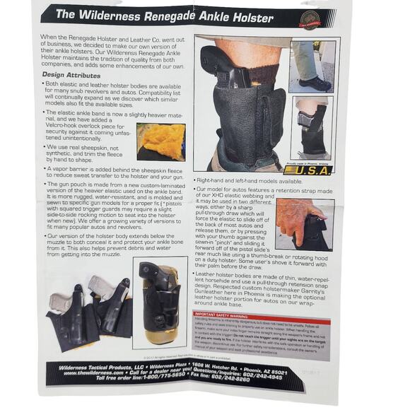 Wilderness Tactical Renegade Ankle Holster S&W M&P Bodyguard 38 with CT Laser LH - Picture 12 of 14